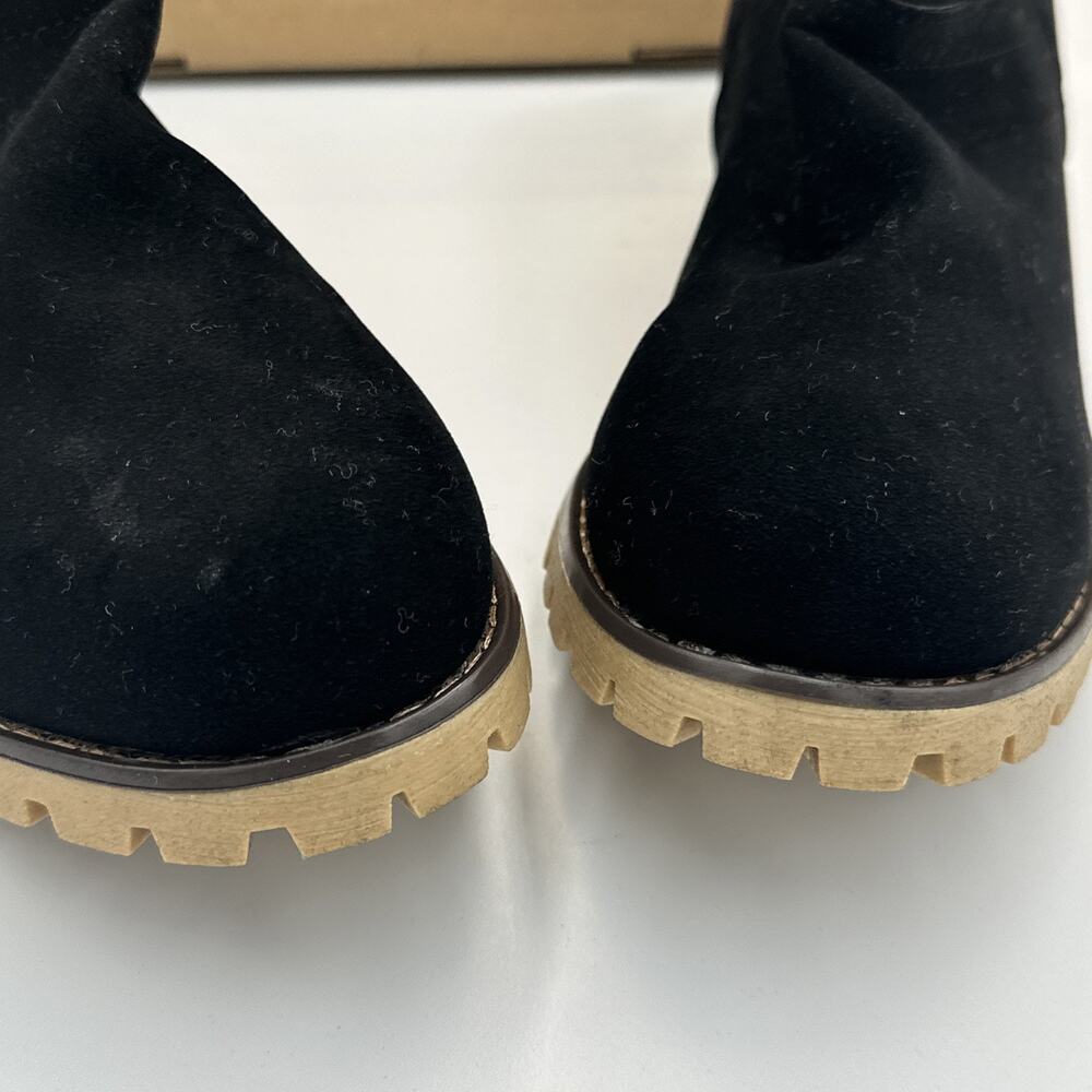 Chunky Ankle Boots Women's Size 10.5 ( Euro 43) Black Faux Suede Sherpa Upper - Picture 3 of 7